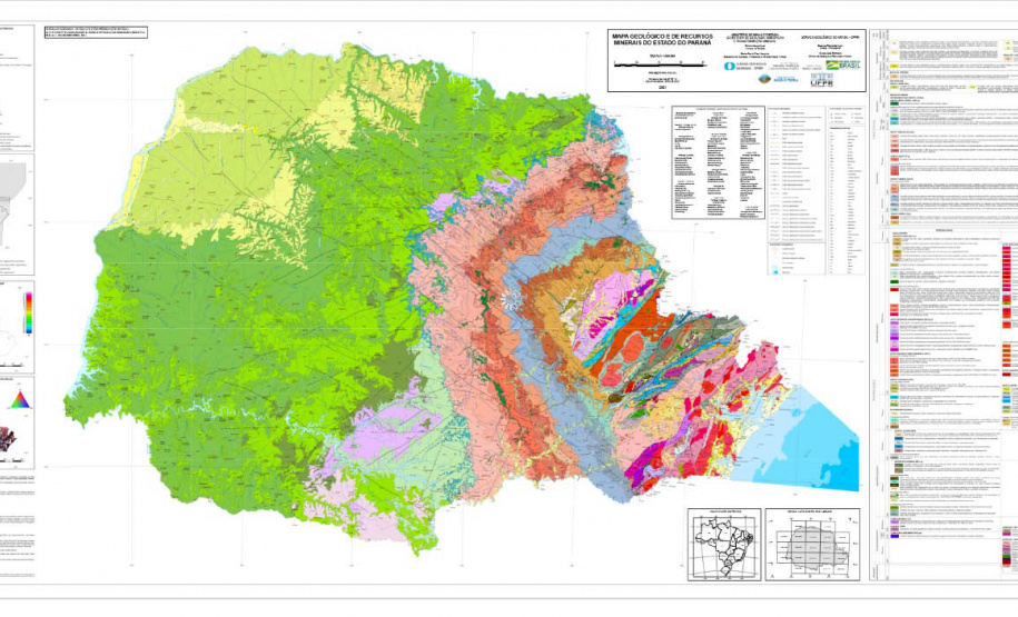 IAT disponibiliza para consulta novo mapa geológico e de recursos minerais do Paraná