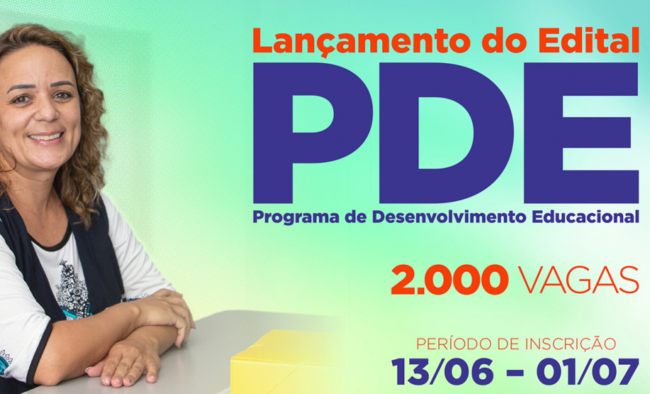 Com 2 mil vagas, PDE terá inscrições abertas em 13 de junho
