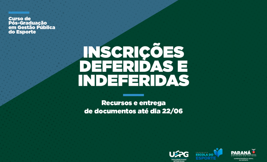 Divulgadas as inscrições homologadas para a pós-graduação em Gestão Pública do Esporte