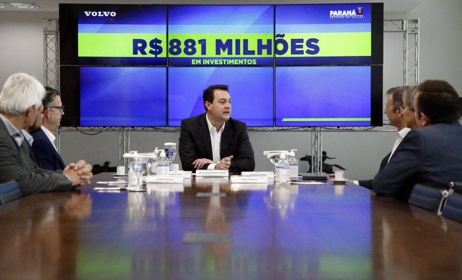 Governador Carlos Massa Ratinho Junior, recebeu representantes da empresa Volvo, que anunciaram investimentos de R$ 881 milhões na fabrica de Curitiba -