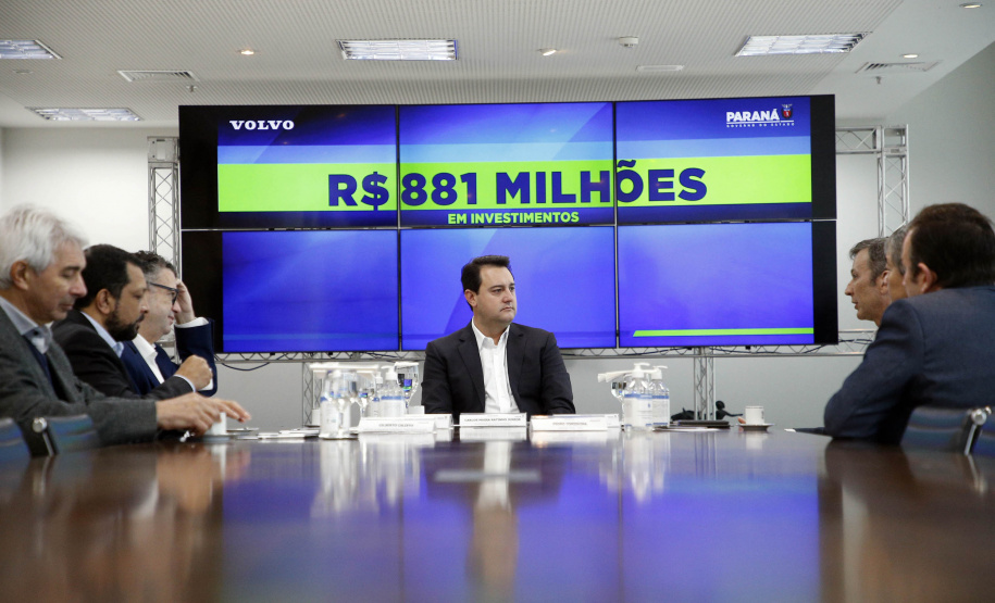 Governador Carlos Massa Ratinho Junior, recebeu representantes da empresa Volvo, que anunciaram investimentos de R$ 881 milhões na fabrica de Curitiba -