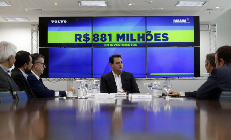Governador Carlos Massa Ratinho Junior, recebeu representantes da empresa Volvo, que anunciaram investimentos de R$ 881 milhões na fabrica de Curitiba -