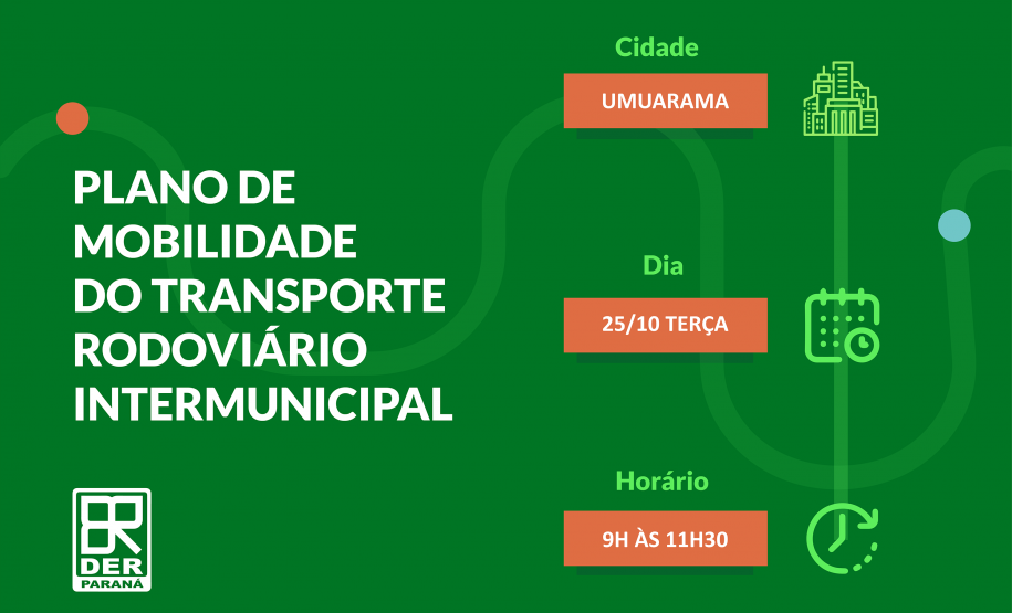 Plano de Mobilidade Intermunicipal será discutido em Umuarama e Campo Mourão no dia 25 de outubro