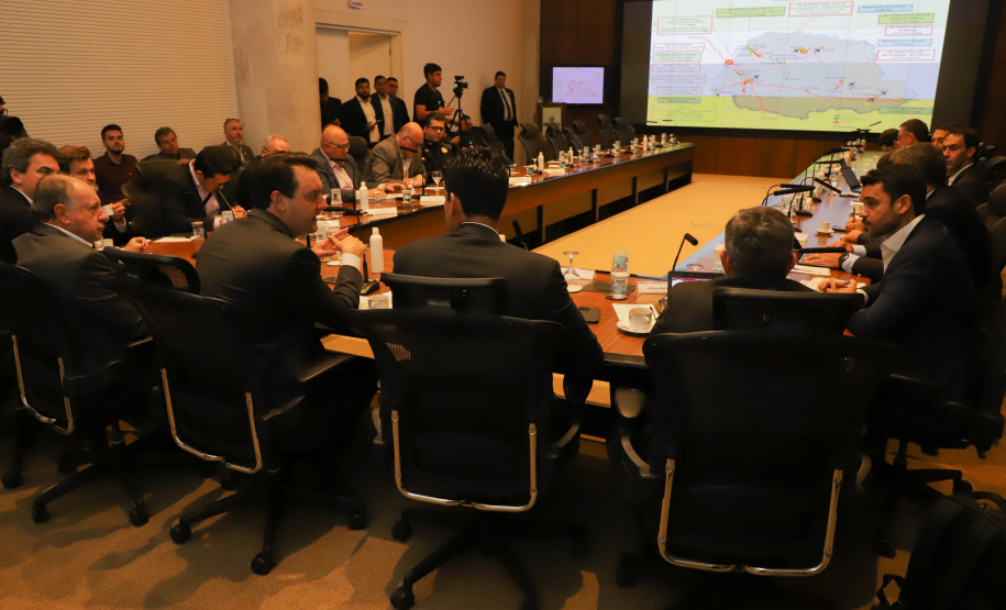 Governador Carlos Massa Ratinho Junior em agenda com Ministro da Infraestrutura Marcelo Sampaio. Foto: Ari Dias/AEN.