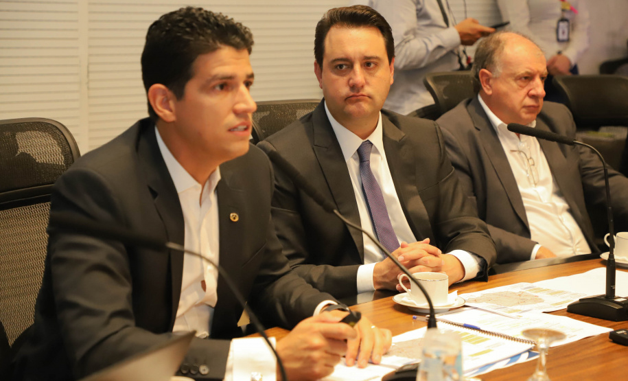 Governador Carlos Massa Ratinho Junior em agenda com Ministro da Infraestrutura Marcelo Sampaio. Foto: Ari Dias/AEN.