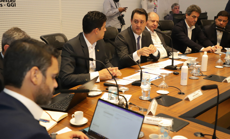 Governador Carlos Massa Ratinho Junior em agenda com Ministro da Infraestrutura Marcelo Sampaio. Foto: Ari Dias/AEN.