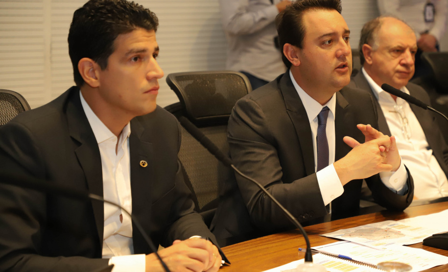 Governador Carlos Massa Ratinho Junior em agenda com Ministro da Infraestrutura Marcelo Sampaio. Foto: Ari Dias/AEN.