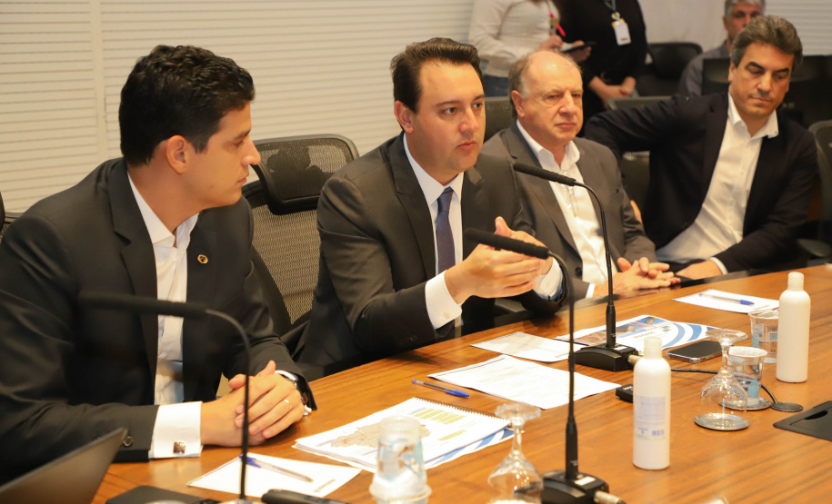 Governador Carlos Massa Ratinho Junior em agenda com Ministro da Infraestrutura Marcelo Sampaio. Foto: Ari Dias/AEN.