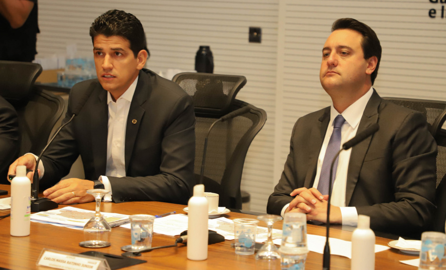 Governador Carlos Massa Ratinho Junior em agenda com Ministro da Infraestrutura Marcelo Sampaio. Foto: Ari Dias/AEN.