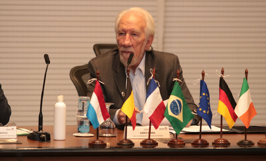 Vice-governador do Estado do Paraná, Darcia Piana, durante reunião com cônsules da União Europeia -