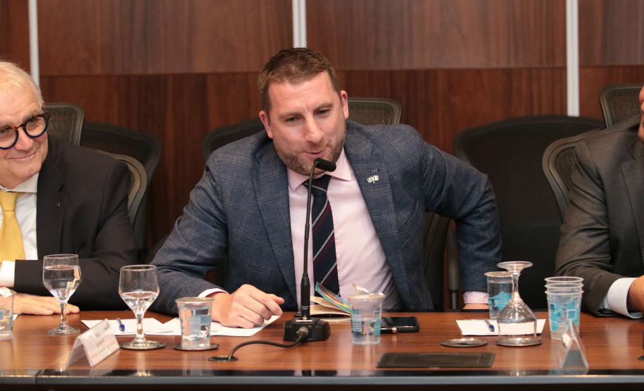 Vice-governador do Estado do Paraná, Darcia Piana, durante reunião com cônsules da União Europeia -