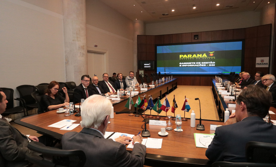 Vice-governador do Estado do Paraná, Darcia Piana, durante reunião com cônsules da União Europeia -