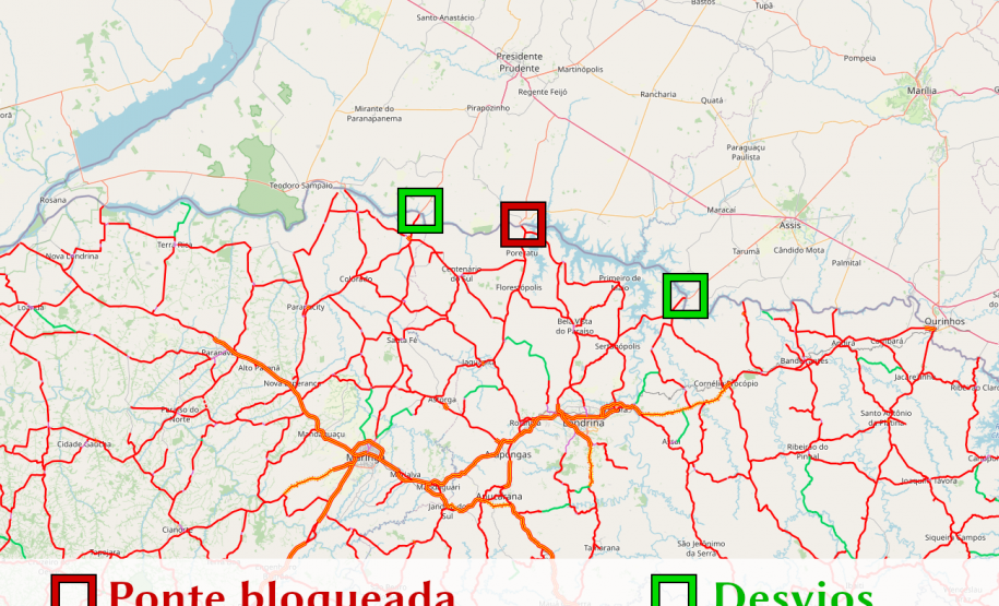 Ponte de Porecatu será bloqueada para reformas daqui a 10 dias