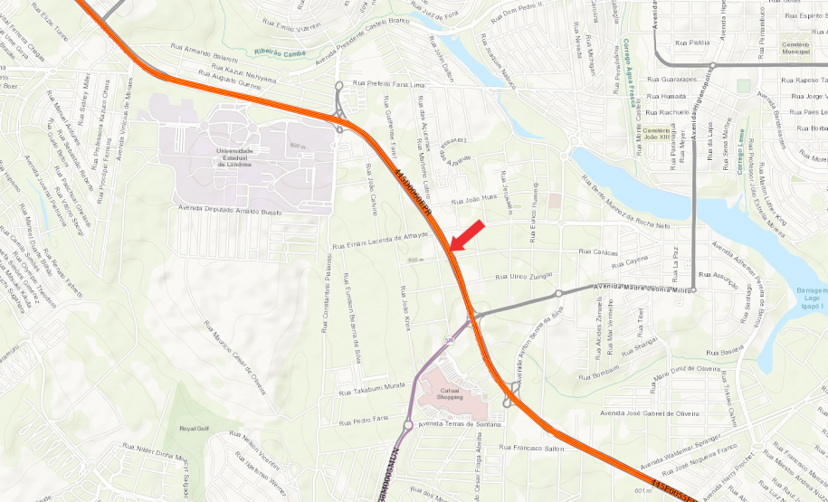 Nova passarela na PR-445 em Londrina será liberada para pedestres a partir de 30 de outubro
