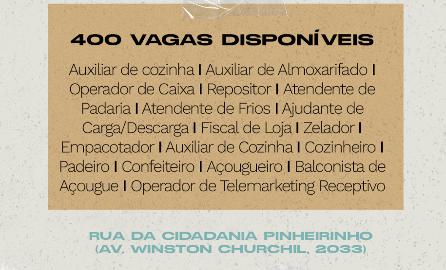 Estado promove Mutirão de Empregos no Pinheirinho com 400 vagas