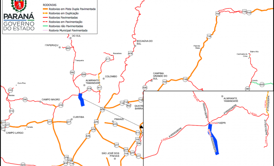 PR-092 receberá serviços de conservação da faixa de domínio no perímetro urbano de Curitiba