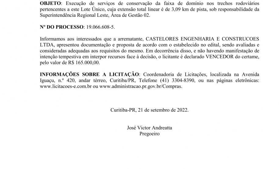 PR-092 receberá serviços de conservação da faixa de domínio no perímetro urbano de Curitiba