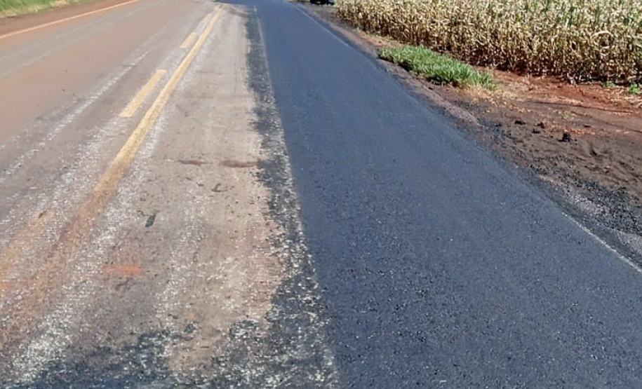 Programa de Conservação de Pavimentos do DER/PR atende rodovia de Quarto Centenário