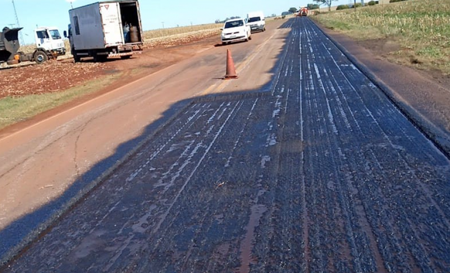 Programa de Conservação de Pavimentos do DER/PR atende rodovia de Quarto Centenário