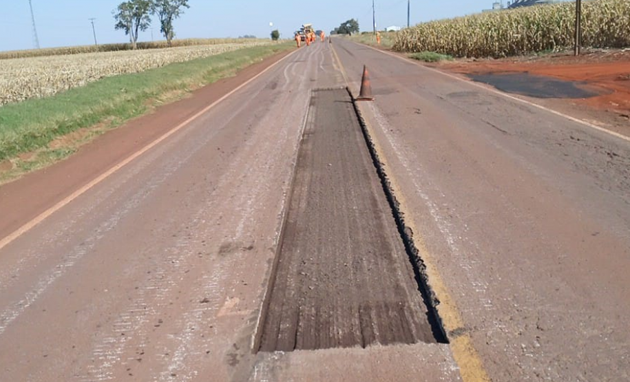 Programa de Conservação de Pavimentos do DER/PR atende rodovia de Quarto Centenário