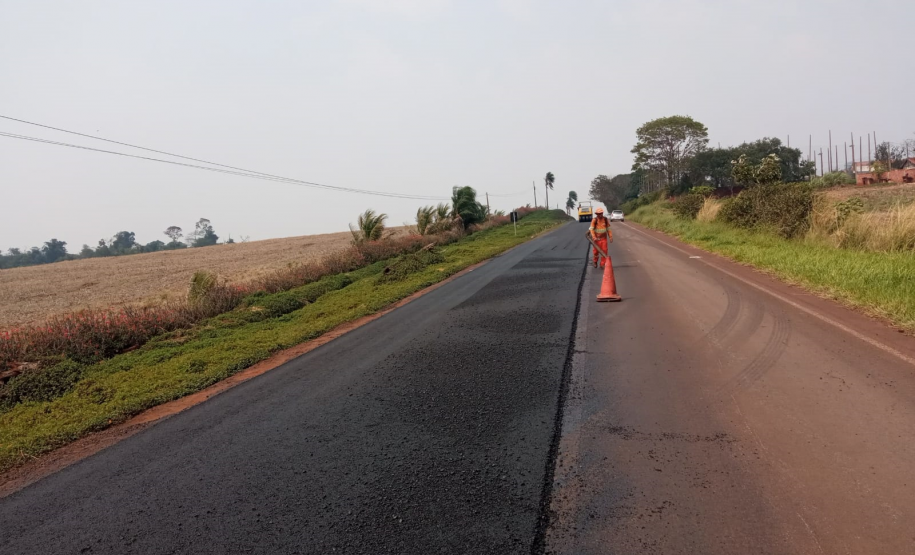 Programa de Conservação de Pavimentos do DER/PR atende rodovia de Quarto Centenário