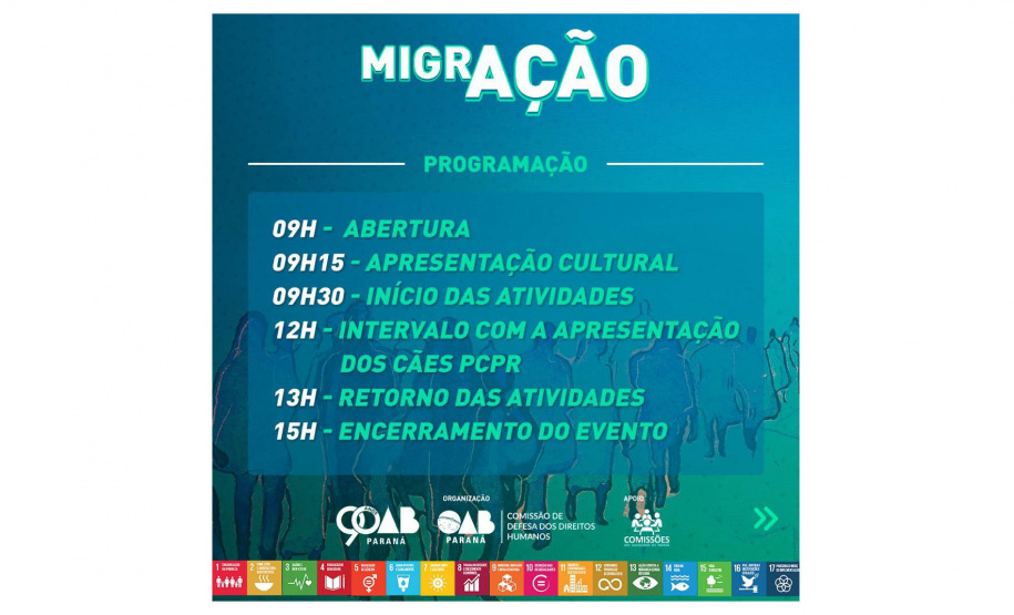 Secretaria de Estado da Justiça, Família e Trabalho vai participar do Projeto MigrAÇÃO, da OAB/PR, na Praça Santos Andrade.