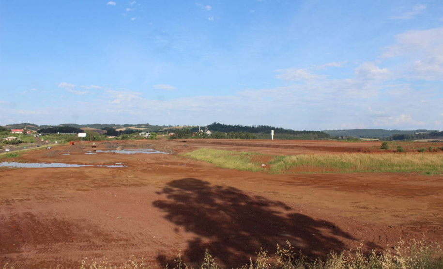 Local de construção de uma unidade da Piracanjuba, que será a maior fábrica de queijos do Brasil, em  São Jorge d'Oeste, no Sudoeste do Paraná -