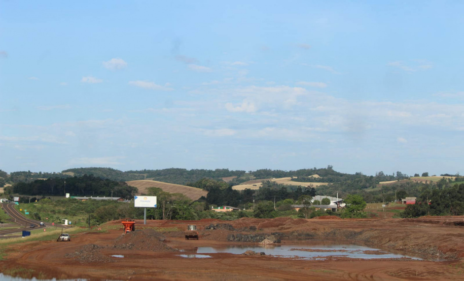 Local de construção de uma unidade da Piracanjuba, que será a maior fábrica de queijos do Brasil, em  São Jorge d'Oeste, no Sudoeste do Paraná -