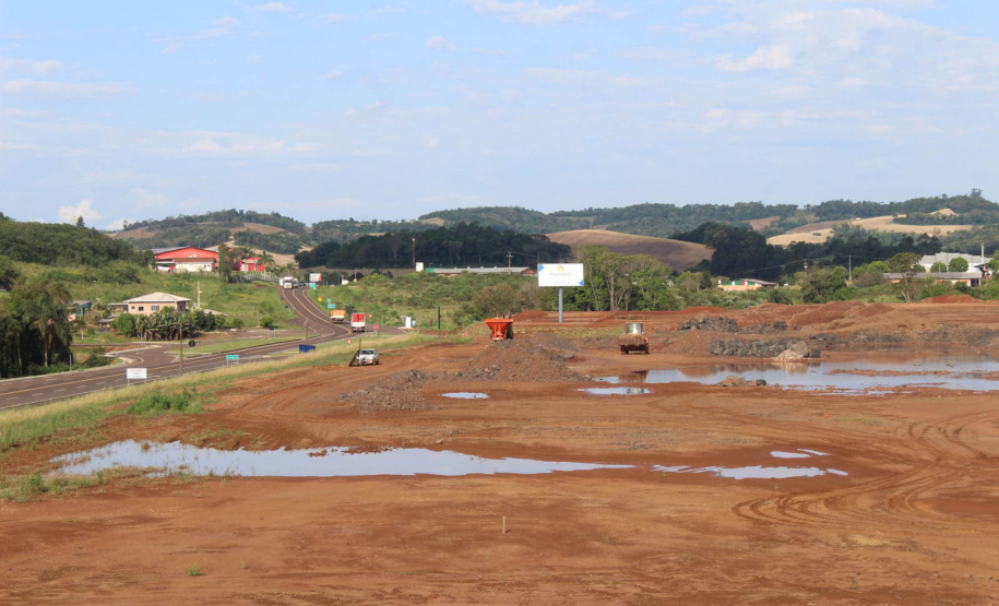 Local de construção de uma unidade da Piracanjuba, que será a maior fábrica de queijos do Brasil, em  São Jorge d'Oeste, no Sudoeste do Paraná -