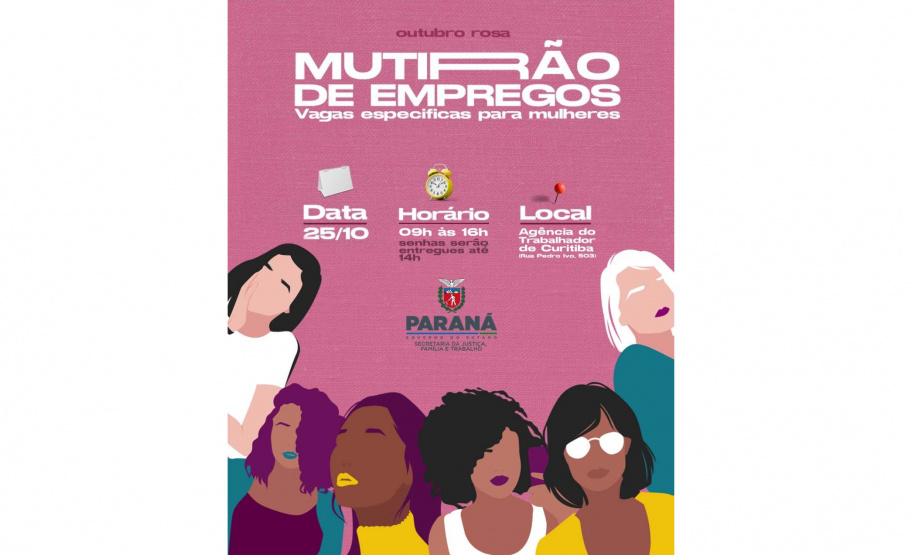 Agência do Trabalhador de Curitiba realiza Mutirão de Empregos para Mulheres com 700 vagas