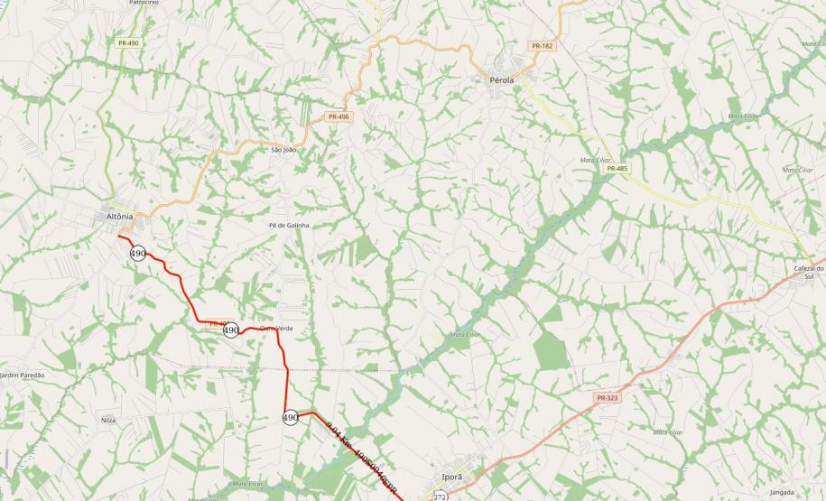 PR-490 Iporã - Altônia Rodovia que liga Iporã e Altônia recebe reforço de sinalização