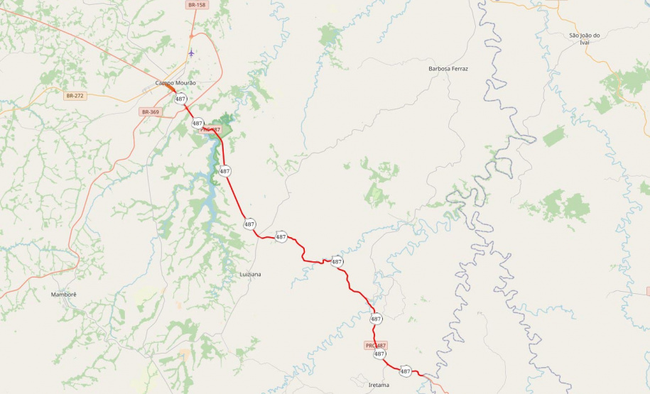 PRC-487 Campo Mourão - Iretama Rodovia que liga Campo Mourão e Iretama recebe revitalização
