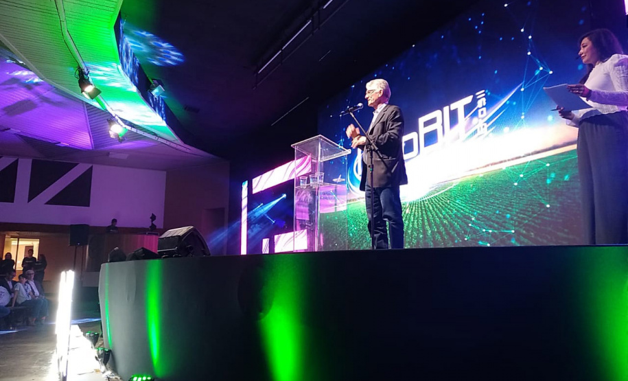 Secretário da Agricultura e do Abastecimento, Norberto Ortigara, na abertura do AgroBIT Brasil, em Londrina -