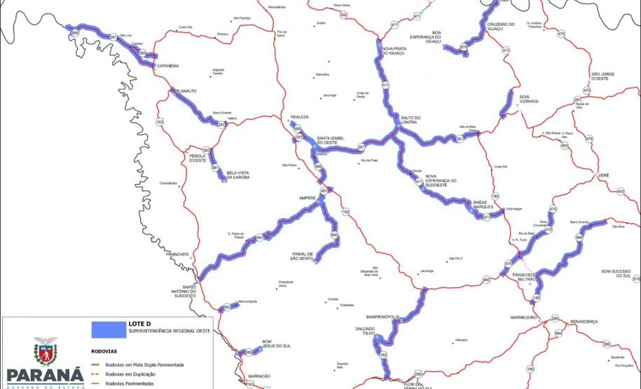 R$ 152,3 milhões serão investidos na reforma de 1,4 mil km de rodovias do Oeste e Sudoeste