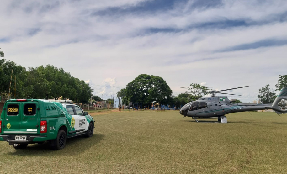 Aeronave foi cedida pela Casa Militar ao Batalhão de Polícia Ambiental – Força Verde. Ela será utilizada para ações de orientação da população, prevenção e combate a ações danosas ao meio ambiente até o dia 2 de janeiro. (Foto: SESP)