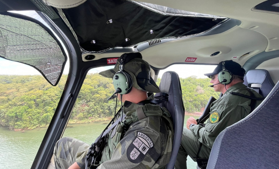 Aeronave foi cedida pela Casa Militar ao Batalhão de Polícia Ambiental – Força Verde. Ela será utilizada para ações de orientação da população, prevenção e combate a ações danosas ao meio ambiente até o dia 2 de janeiro. (Foto: SESP)