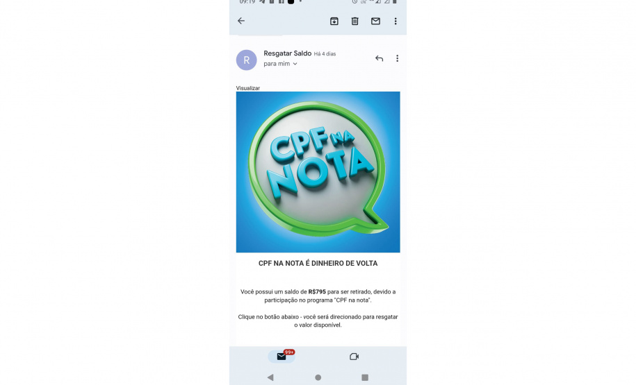 Secretaria da Fazenda alerta para golpes enviados por e-mail sobre saldos do Programa Nota Paraná 