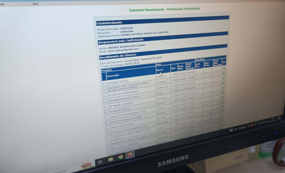 Entrega da Primeira Remessa da Alimentação Escolar