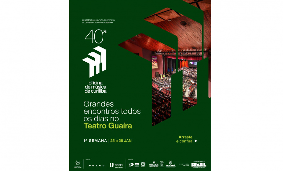 Teatro Guaíra recebe grandes espetáculos da 40ª Oficina de Música