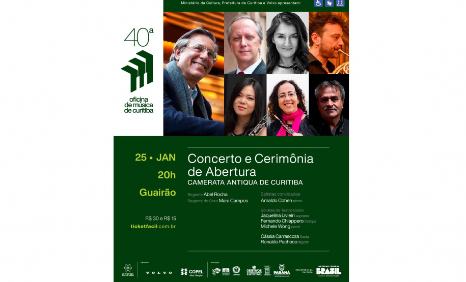 40ª Oficina de Música de Curitiba começa com o brilho do pianista Arnaldo Cohen no Teatro Guaíra