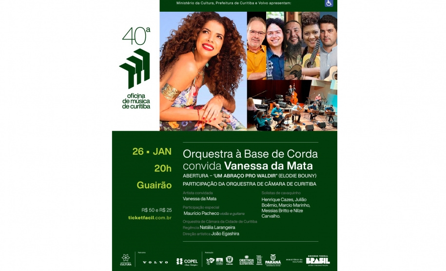 Teatro Guaíra recebe grandes espetáculos da 40ª Oficina de Música