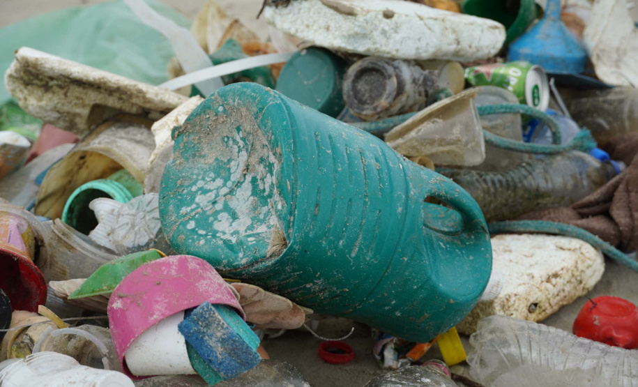 Mutirão recolhe quase uma tonelada de lixo marinho da Ilha do Mel