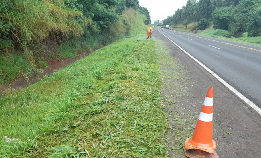 Rodovia estadual de Mandaguari recebe serviços de conservação, pintura e roçada