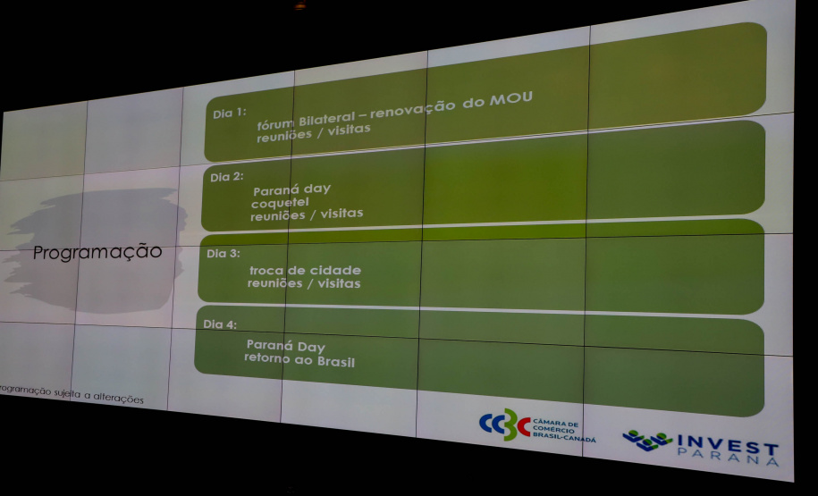 Vice-Governador Darci Piana em reunião com a Câmara de Comercio Brasil Canada.