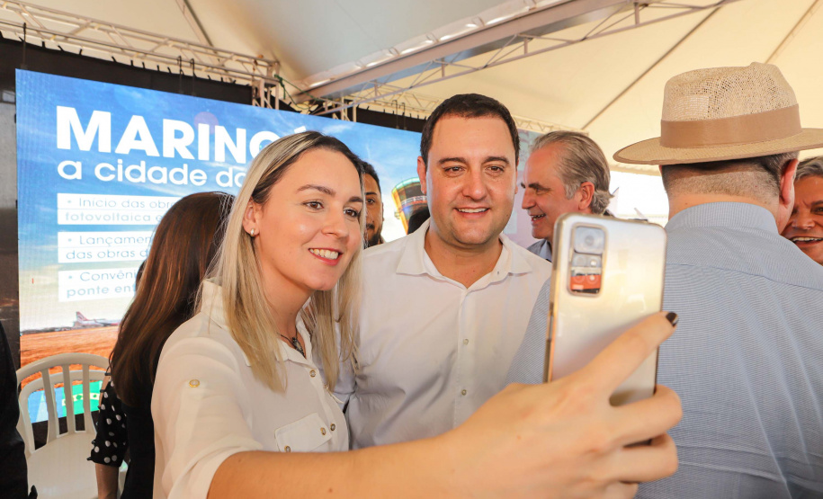 O governador Carlos Massa Ratinho Junior anunciou o início da usina fotovoltaica no aeroporto de Maringá.