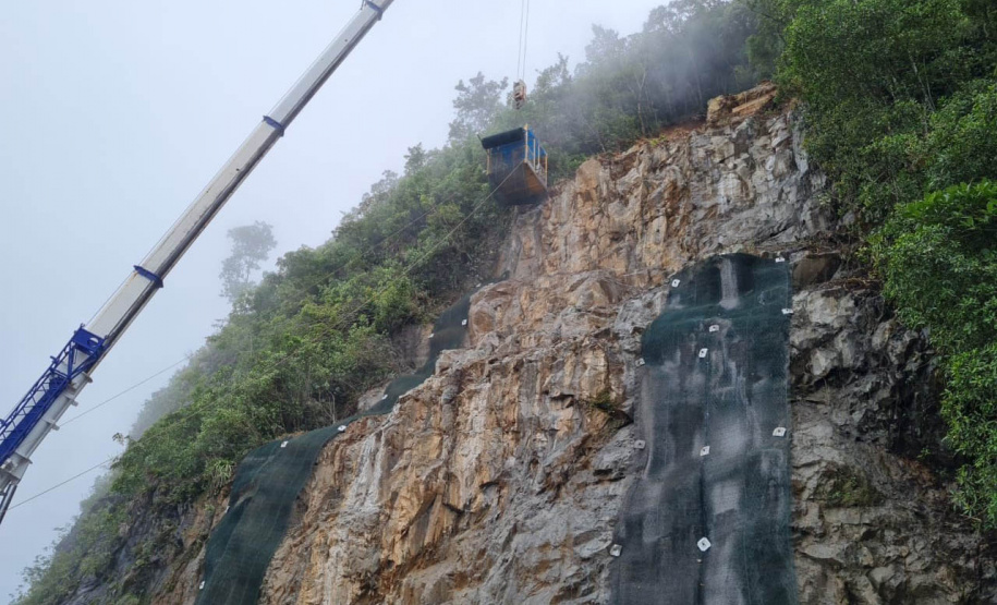 Obra do DER no km 41 da BR-277 chega a 70% de execução neste final de semana