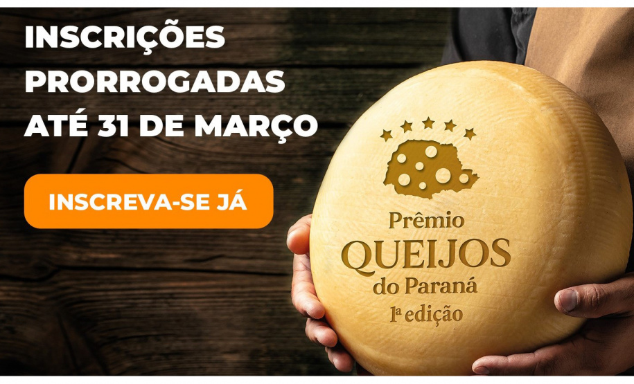 Inscrições para o Prêmio Queijos do Paraná terminam nesta sexta feira
