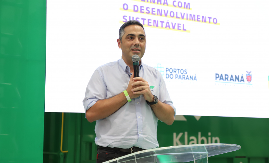 Governador Carlos Massa Ratinho Junior na inauguração do Terminal Portuário da Klabin em Paranaguá
