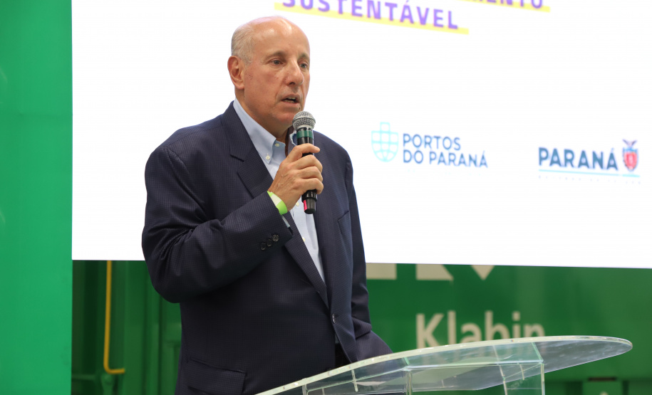 Governador Carlos Massa Ratinho Junior na inauguração do Terminal Portuário da Klabin em Paranaguá