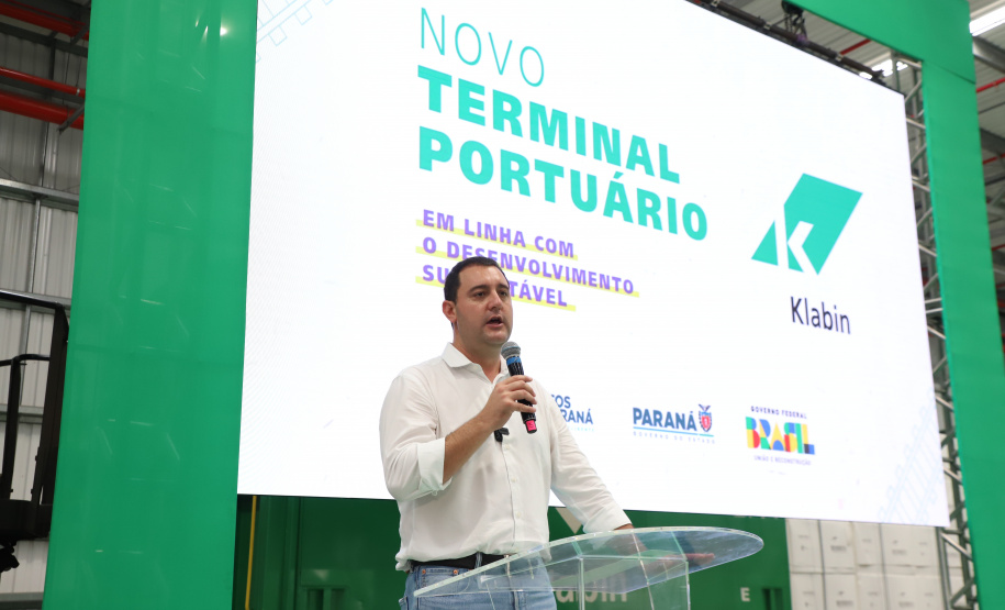 Governador Carlos Massa Ratinho Junior na inauguração do Terminal Portuário da Klabin em Paranaguá